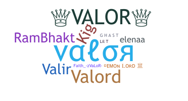 နာမ်မြောက်မည့်အမည် - Valor