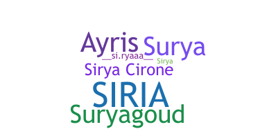 နာမ်မြောက်မည့်အမည် - sirya