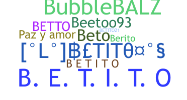 နာမ်မြောက်မည့်အမည် - Betito