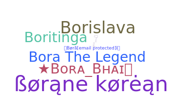 နာမ်မြောက်မည့်အမည် - Bora