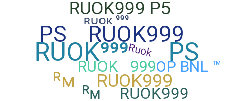 နာမ်မြောက်မည့်အမည် - RUOK999