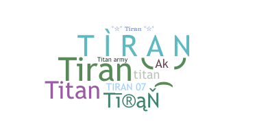 နာမ်မြောက်မည့်အမည် - Tiran