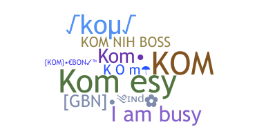 နာမ်မြောက်မည့်အမည် - Kom