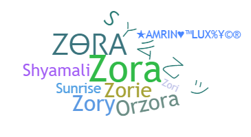 နာမ်မြောက်မည့်အမည် - zora