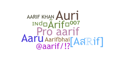 နာမ်မြောက်မည့်အမည် - Aarif