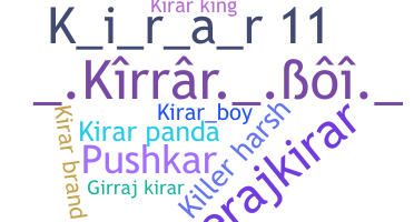 နာမ်မြောက်မည့်အမည် - Kirar