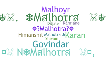 နာမ်မြောက်မည့်အမည် - Malhotra