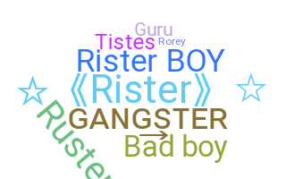နာမ်မြောက်မည့်အမည် - Rister