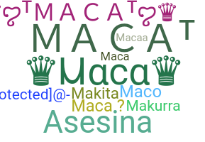 နာမ်မြောက်မည့်အမည် - maca