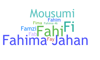 နာမ်မြောက်မည့်အမည် - Fahima