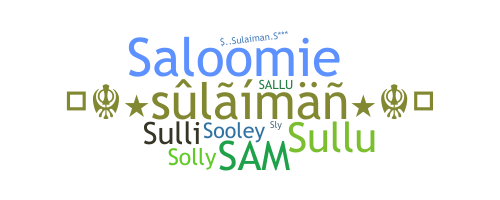 နာမ်မြောက်မည့်အမည် - Sulaiman