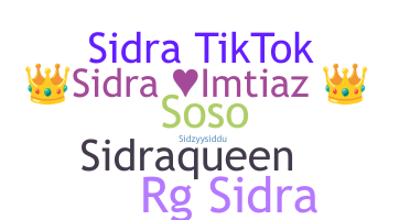 နာမ်မြောက်မည့်အမည် - Sidra