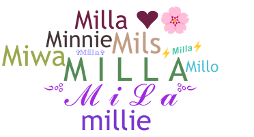နာမ်မြောက်မည့်အမည် - Milla