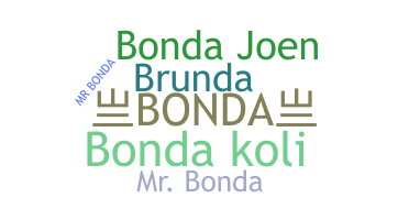 နာမ်မြောက်မည့်အမည် - Bonda