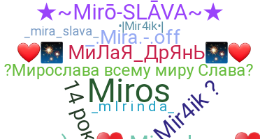 နာမ်မြောက်မည့်အမည် - miroslava
